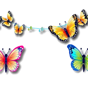 Whimsical Butterfly Wreath PNG 46