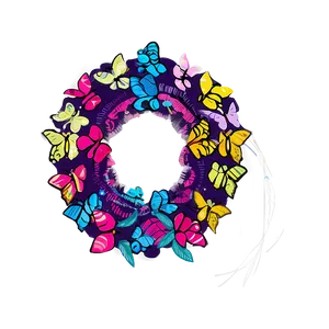 Whimsical Butterfly Wreath PNG Epy51