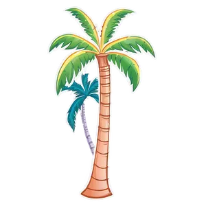 Whimsical Cartoon Palm Tree PNG 06212024