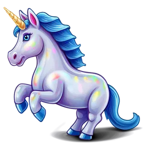 Whimsical Cartoon Unicorn PNG Wla65