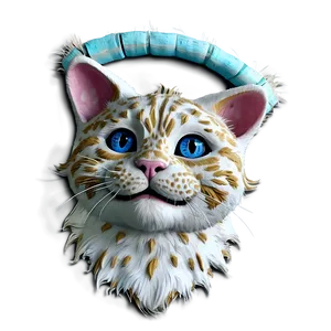 Whimsical Cat Head Artwork PNG Yiq PNG