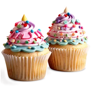 Whimsical Celebration Cupcakes PNG Pgv94