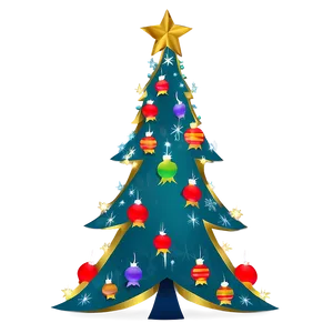 Whimsical Christmas Tree Art PNG Tdc11