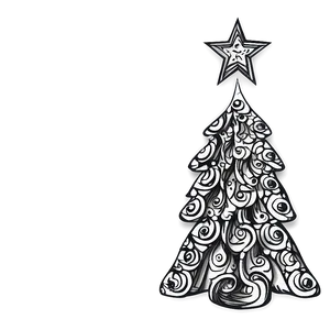 Whimsical Christmas Tree Drawing PNG 06132024