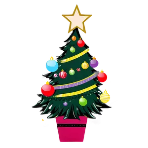 Whimsical Christmas Tree Drawing PNG 83
