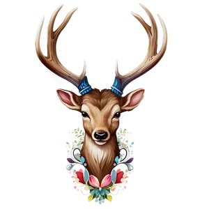 Whimsical Deer Antler Picture Png 06122024 PNG image