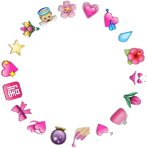 Whimsical Emoji Circle Frame PNG image