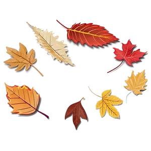 Whimsical Fallen Leaves Illustration PNG 78