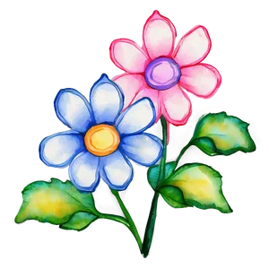 Whimsical Flower Watercolor PNG Ijp12