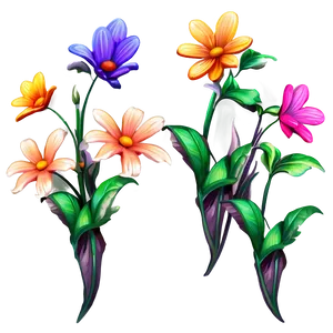 Whimsical Flowers Fantasy PNG Yop16