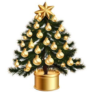 Whimsical Gold Christmas Tree Ideas Png Cvd73 PNG image