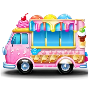 Whimsical Ice Cream Truck Design PNG 06122024