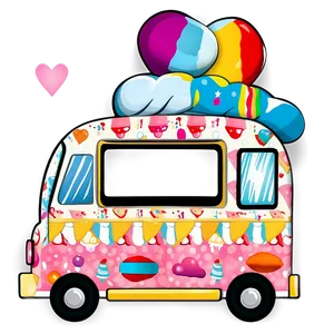 Whimsical Ice Cream Truck Design PNG Yni PNG