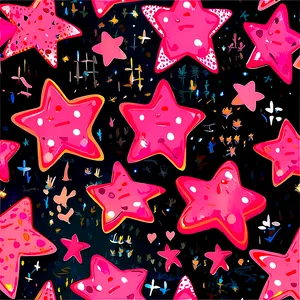 Whimsical Pink Stars PNG 74 PNG