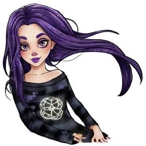 Whimsical Purple Hair Witchcraft PNG 54 PNG