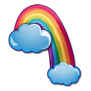 Whimsical Rainbow With Clouds PNG 1