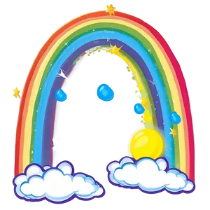 Whimsical Rainbow With Clouds PNG 15 PNG