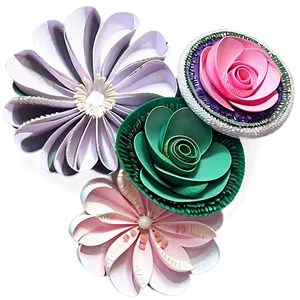 Whimsical Rolled Flower Creation Png 06282024 PNG image