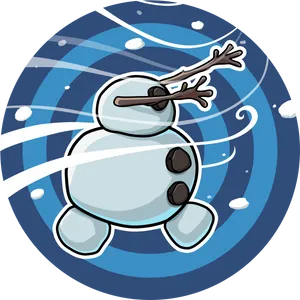 Whimsical Snowman Cartoon