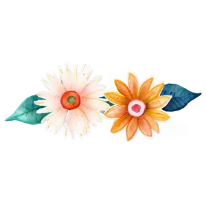 Whimsical Watercolor Flowers Png 05252024 PNG image