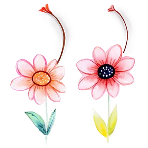 Whimsical Watercolor Flowers PNG 39 PNG