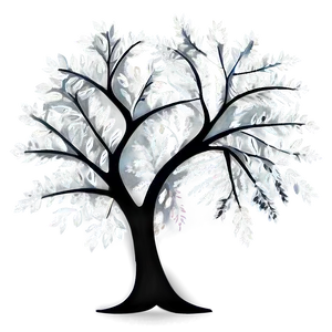 Whimsical White Tree Graphic PNG Mpn43 PNG