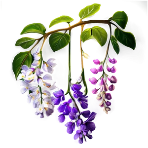 "whimsical Wisterias: Enchanting Flower PNG" D
