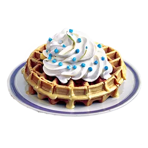 Whipped Cream Topped Waffle PNG Lmo PNG