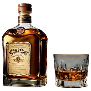 Whiskey Bottle And Glass Set PNG 74 PNG