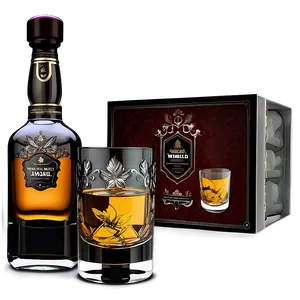 Whiskey Bottle And Glass Set PNG Nsl PNG