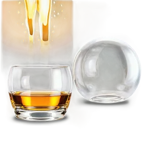 Whiskey Glass With Bubble PNG 06132024