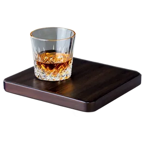 Whiskey Glass With Coaster PNG 06132024