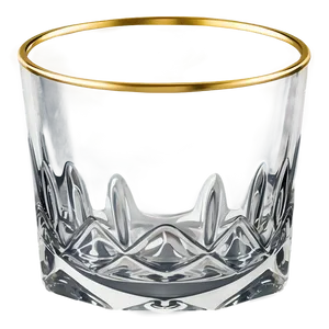 Whiskey Glass With Gold Rim PNG 06132024 PNG