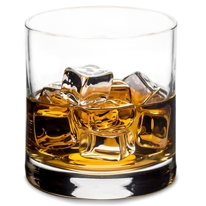 Whiskey Glass With Ice Cube PNG Fke PNG