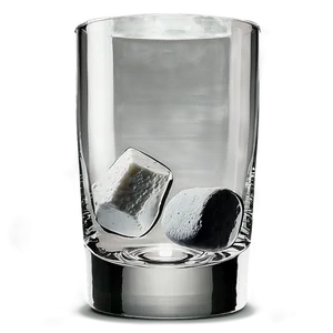 Whiskey Glass With Whiskey Stones PNG Dre35