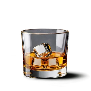 Whiskey Glass With Whiskey Stones PNG Jgb