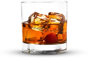Whiskey On The Rocks With Cherry PNG image