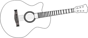 White Acoustic Guitar Vector Illustration PNG image