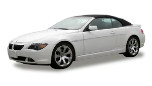 White B M W Convertible Side View