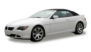 White B M W Convertible Side View PNG image