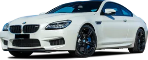 White B M W M6 Coupe Side View PNG image