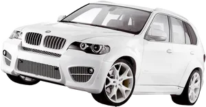 White B M W X5 S U V Profile PNG image