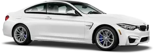 White B M W4 Series Coupe Side View PNG