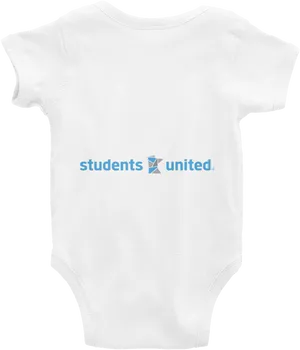 White Baby Onesie Students United Logo PNG image