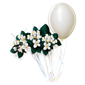 White Balloon Bouquet PNG Cil88