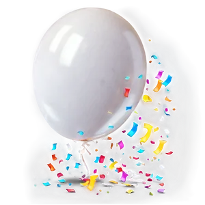 White Balloon With Confetti PNG 06212024