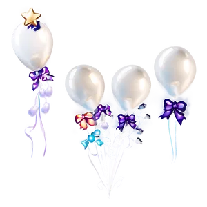 White Balloons Bundle PNG Pnf64