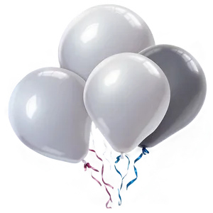White Balloons For Party PNG 3