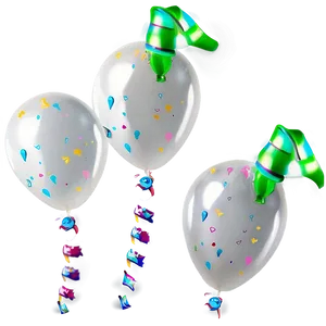 White Balloons For Party PNG Exj22 PNG