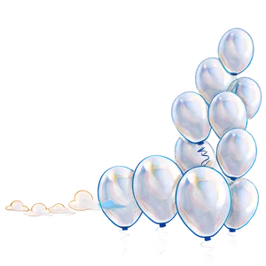 White Balloons In Flight PNG 06122024 PNG